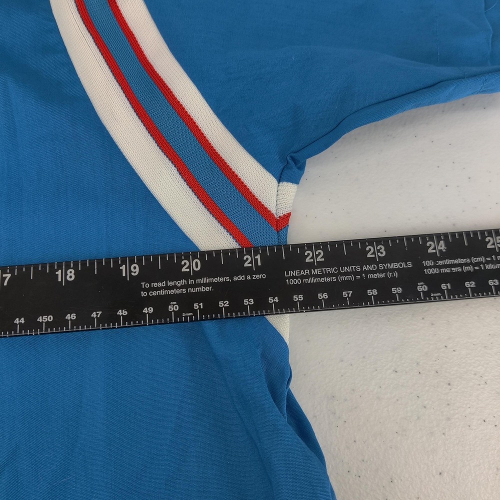 Hilton Bowling Shirt Women 42 Blue Stripe Retro‎ Vintage Short Sleeve Button Up - Picture 7 of 9